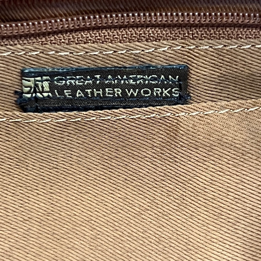 Great American Leatherworks Messenger Bag Shoulder Bag Handmade Leather Vintage - Picture 6 of 7